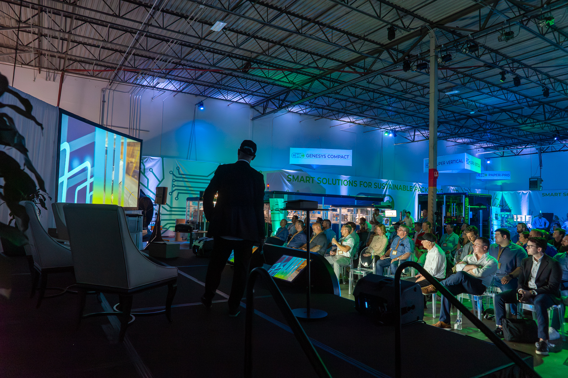 CMC Innovation Day at the Atlanta Tech Center, with visitors and packaging systems